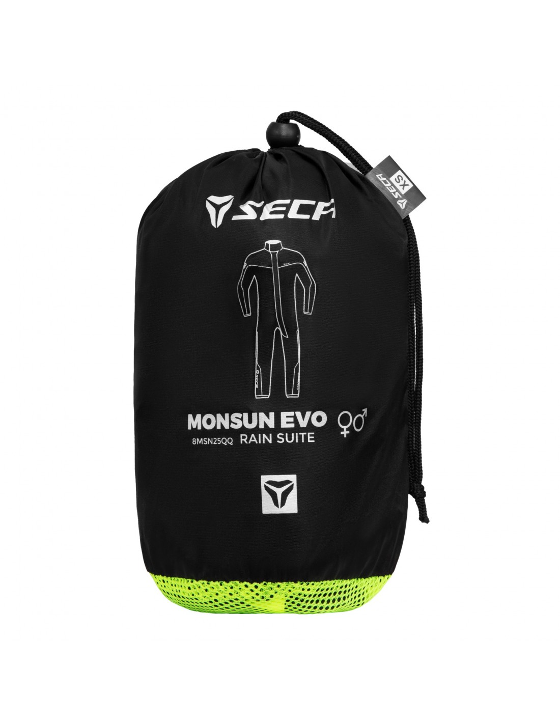 Комбинезон дождевой цельный Seca Monsun Evo черный/флуо желтый