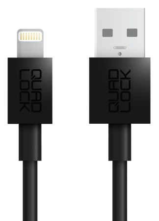 Зарядный кабель Lightning 20 см, Quad Lock® USB-A to Lightning Cable - 20cm - магазин Motostyles
