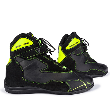Мотоботы Rebelhorn Spark черный/флуо/желтый - магазин Motostyles