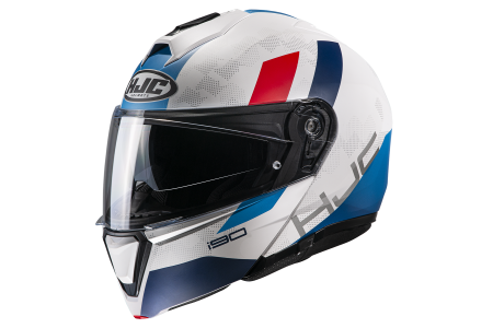 Мотошлем HJC I90 Syrex MC21SF белый голубой - магазин Motostyles