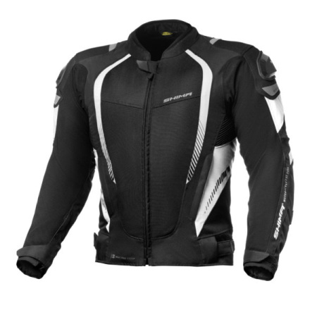 Мотокуртка текстильная SHIMA MESH PRO черный белый - магазин Motostyles