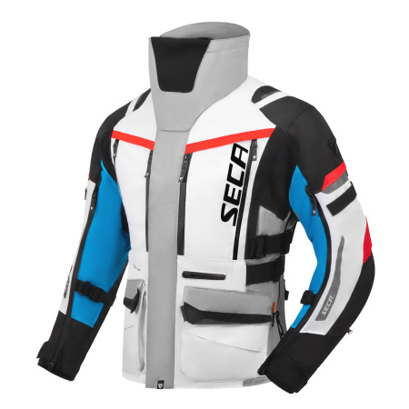 Мотокуртка текстильная Seca Arrakis III серый/синий/красный - магазин Motostyles