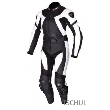 Мотокомбинезон женский Tschul 736 черный белый - магазин Motostyles