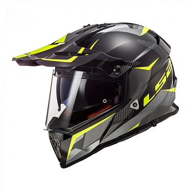 Мотошлем LS2 MX436 Pionier Ring титановый желтый - магазин Motostyles