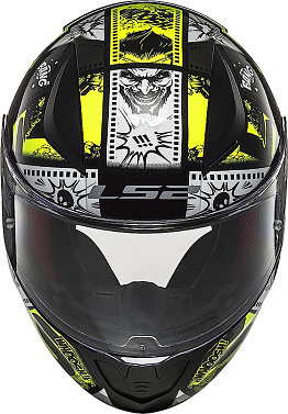Мотошлем детский LS2 FF353 Rapid Mini Vignette чёрный жёлтый - магазин Motostyles