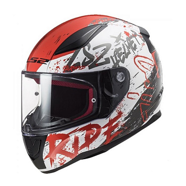 Мотошлем LS2 FF353 Rapid Naughty белый красный - магазин Motostyles
