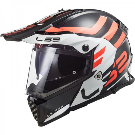 Мотошлем LS2 MX436 Pioneer Evo Adventurer черный/белый/красный - магазин Motostyles