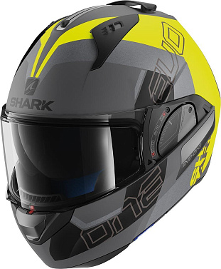 Мотошлем Shark EvoOne V2 Slasher черный/серый/желтый - магазин Motostyles