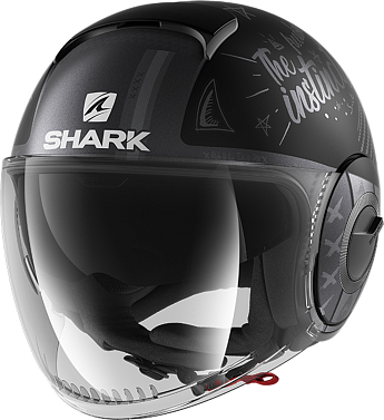 Мотошлем Shark Nano Tribute RM черный/серый/матовый - магазин Motostyles