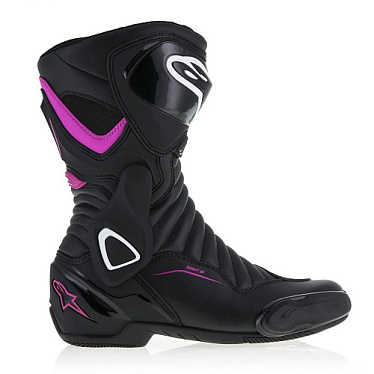 Мотоботы женские Alpinestars Stella SMX-6 V2 черный/фуксия/белый - магазин Motostyles