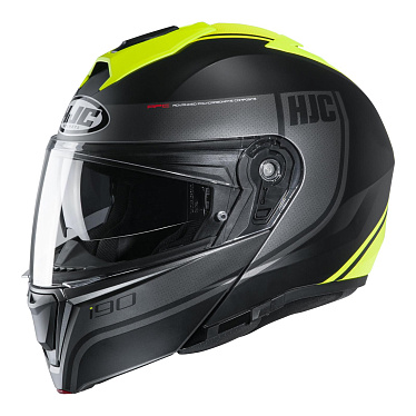 Мотошлем HJC I90 Davan черный/флуо/желтый - магазин Motostyles
