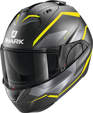 Мотошлем Shark EVO ES YARI черный/матовый/серый/желтый - магазин Motostyles