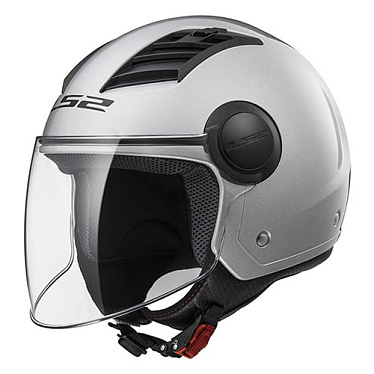 Мотошлем LS2 OF562 Airflow глянцевый серебряный - магазин Motostyles