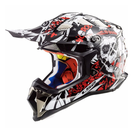 Мотошлем LS2 MX470 Subverter Voodoo черный/белый/красный - магазин Motostyles