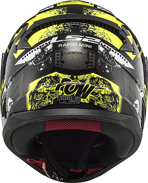 Мотошлем детский LS2 FF353 Rapid Mini Vignette чёрный жёлтый - магазин Motostyles