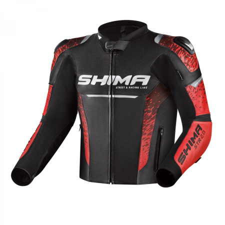 Мотокуртка кожаная SHIMA STR 2.0 красный - магазин Motostyles