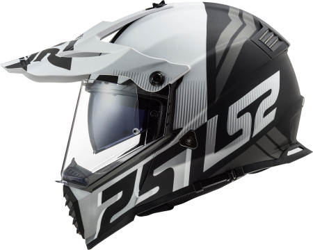 Мотошлем LS2 MX436 Pioneer Evo Evolve белый черный - магазин Motostyles