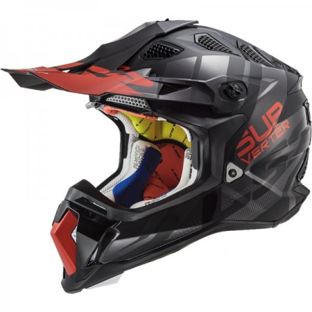 Мотошлем LS2 MX470 Subverter Troop матовый черный красный - магазин Motostyles