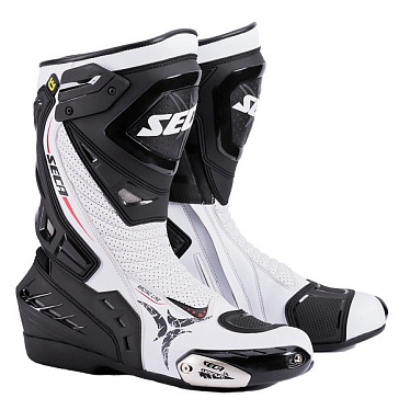 Мотоботы Seca Hyper белый - магазин Motostyles