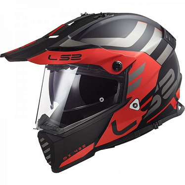Мотошлем LS2 MX436 Pioneer Evo Adventurer матовый/черный/красный - магазин Motostyles
